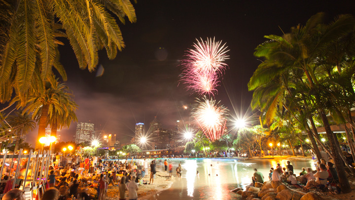 New Years Eve Fireworks At Southbank Brisbane